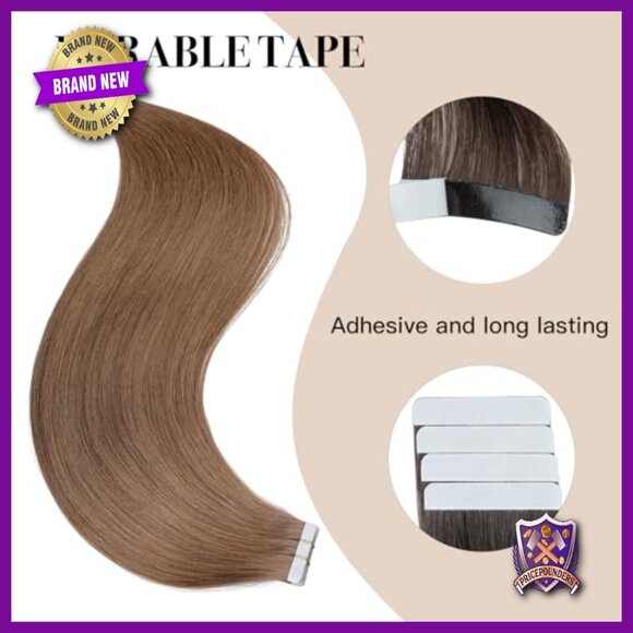 16 Inch Tape In Human Hair Extensions 20pcs 50g Thick Ends Straight main image 7